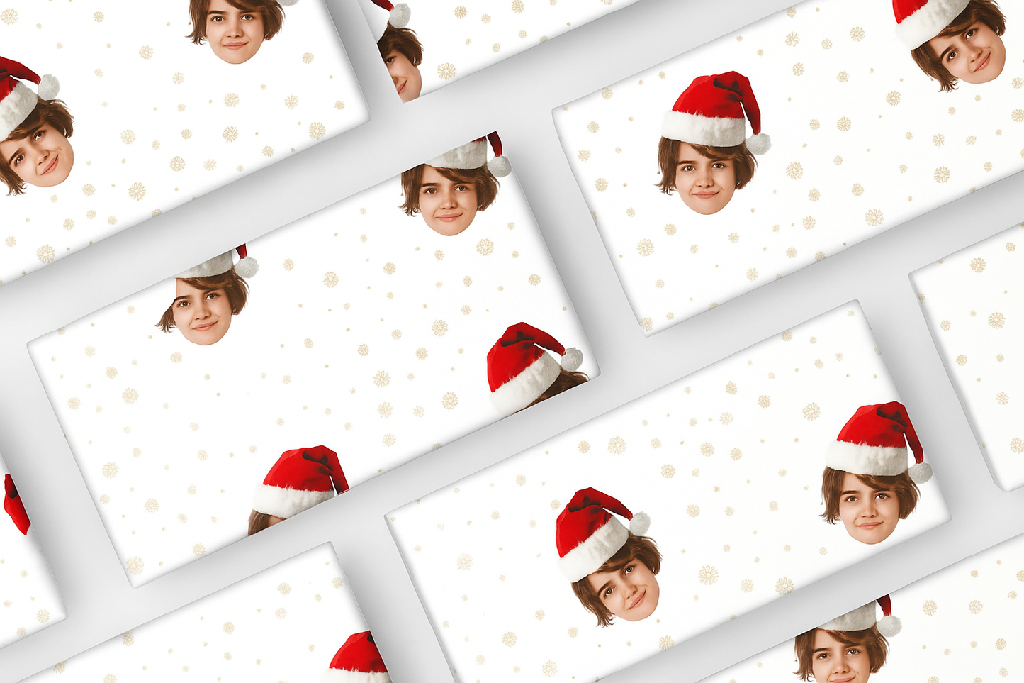 Personalized Photo Gift Wrapping Paper | Face Galore Christmas Theme | Customizable | Weddings | Birthday Parties | Christmas