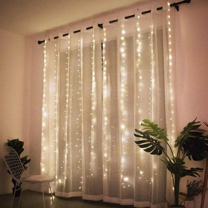 Multicolour Christmas Fairy Lights | Remote-Controlled Curtain Lights | Window Light Accessory