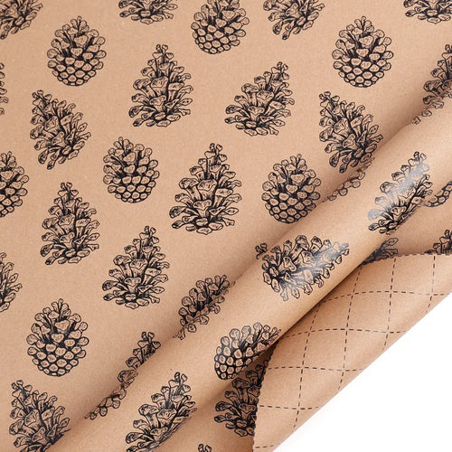 XL Christmas Wrapping Paper | Pine Tree Pattern | Durable Material