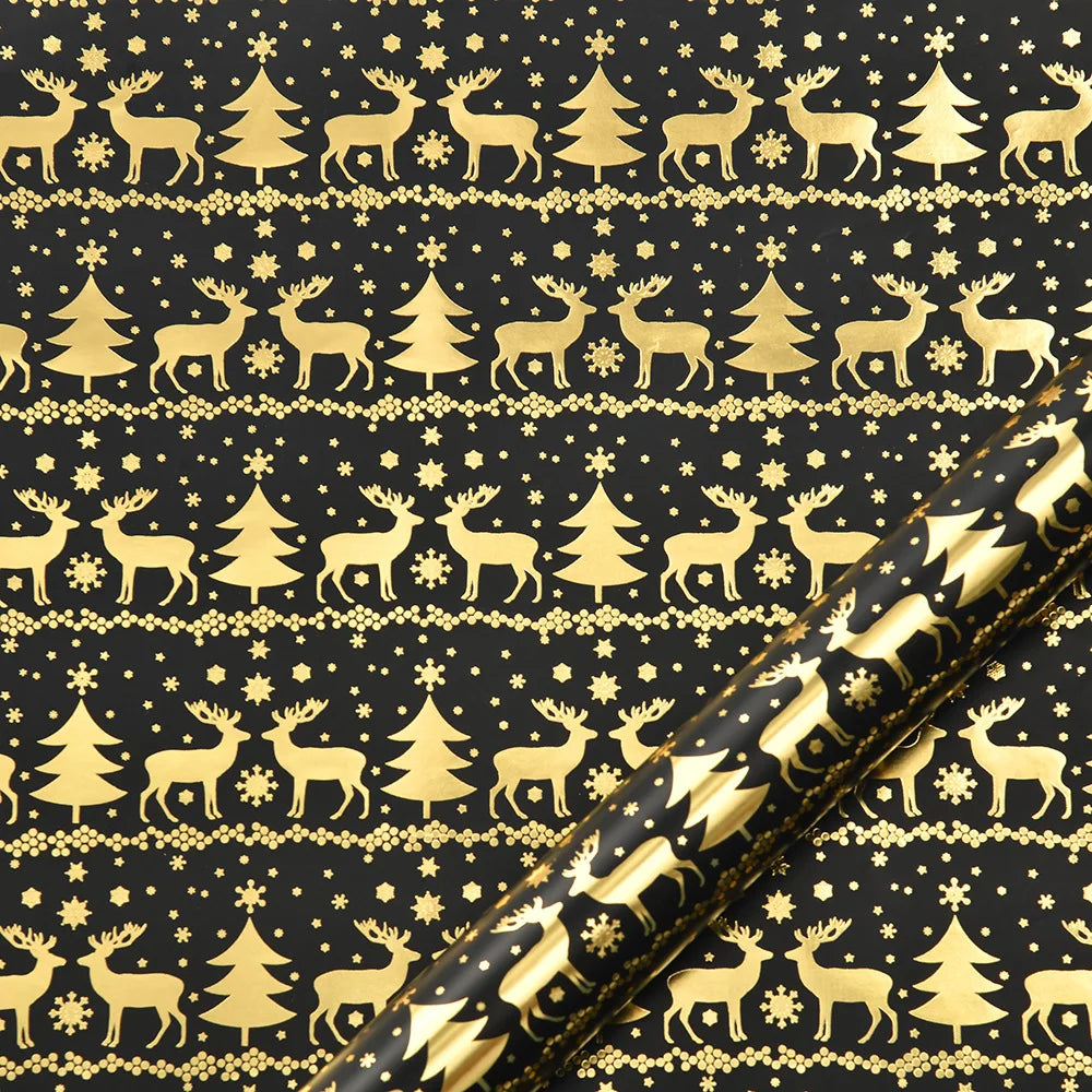 XL Christmas Wrapping Paper | Golden Glory| Durable Material | 6-Pack