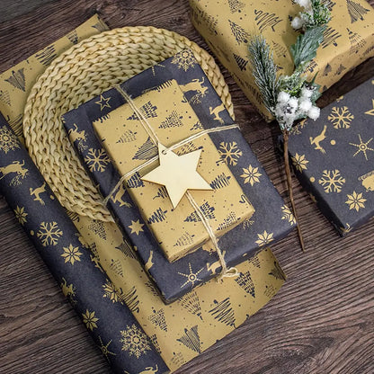 XL Christmas Wrapping Paper | Vintage Kraft | Durable Material |