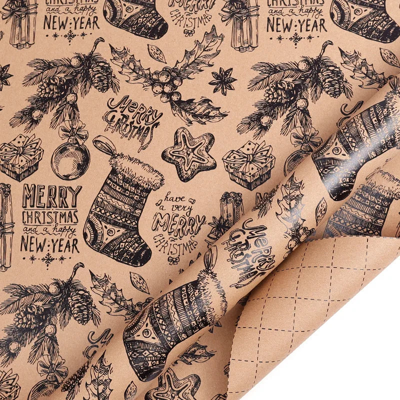 XL Christmas Wrapping Paper | Pine Tree Pattern | Durable Material