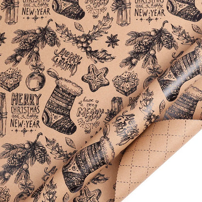 XL Christmas Wrapping Paper | Pine Tree Pattern | Durable Material