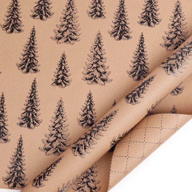 XL Christmas Wrapping Paper | Pine Tree Pattern | Durable Material