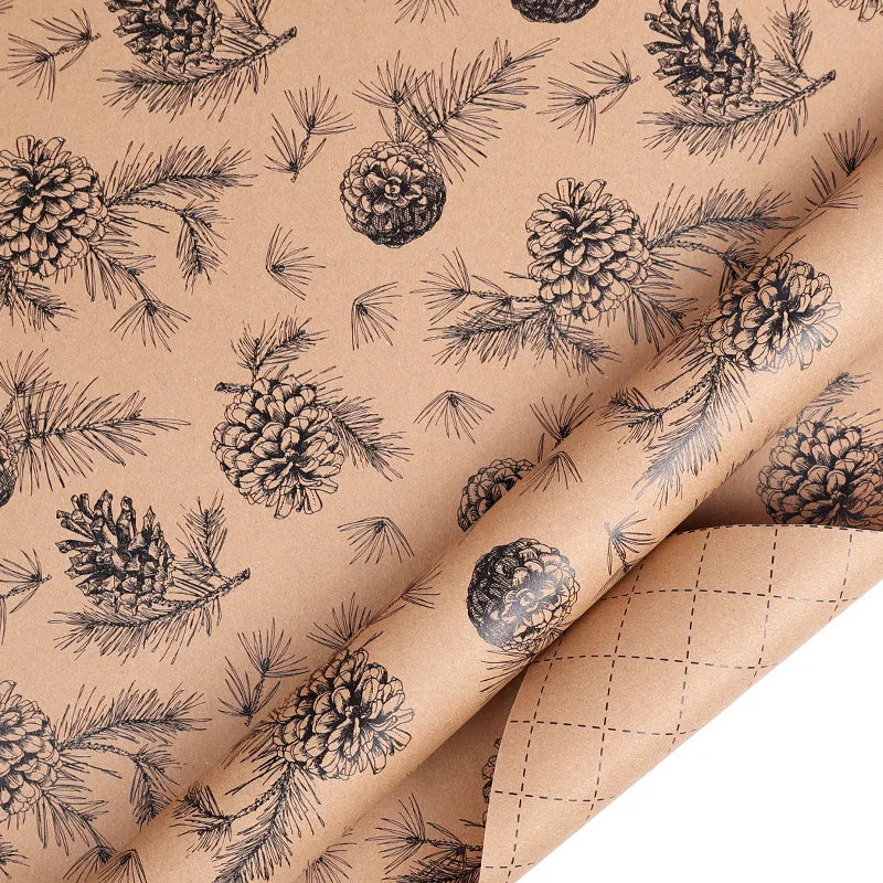 XL Christmas Wrapping Paper | Pine Tree Pattern | Durable Material