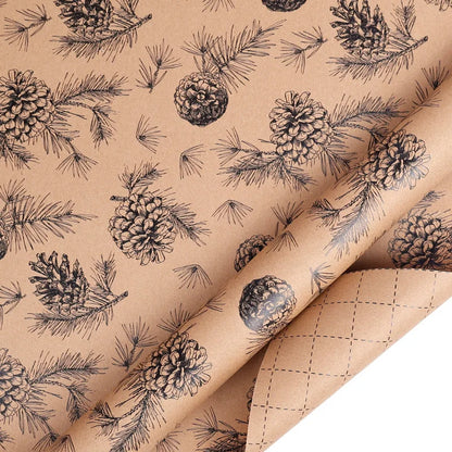 XL Christmas Wrapping Paper | Pine Tree Pattern | Durable Material