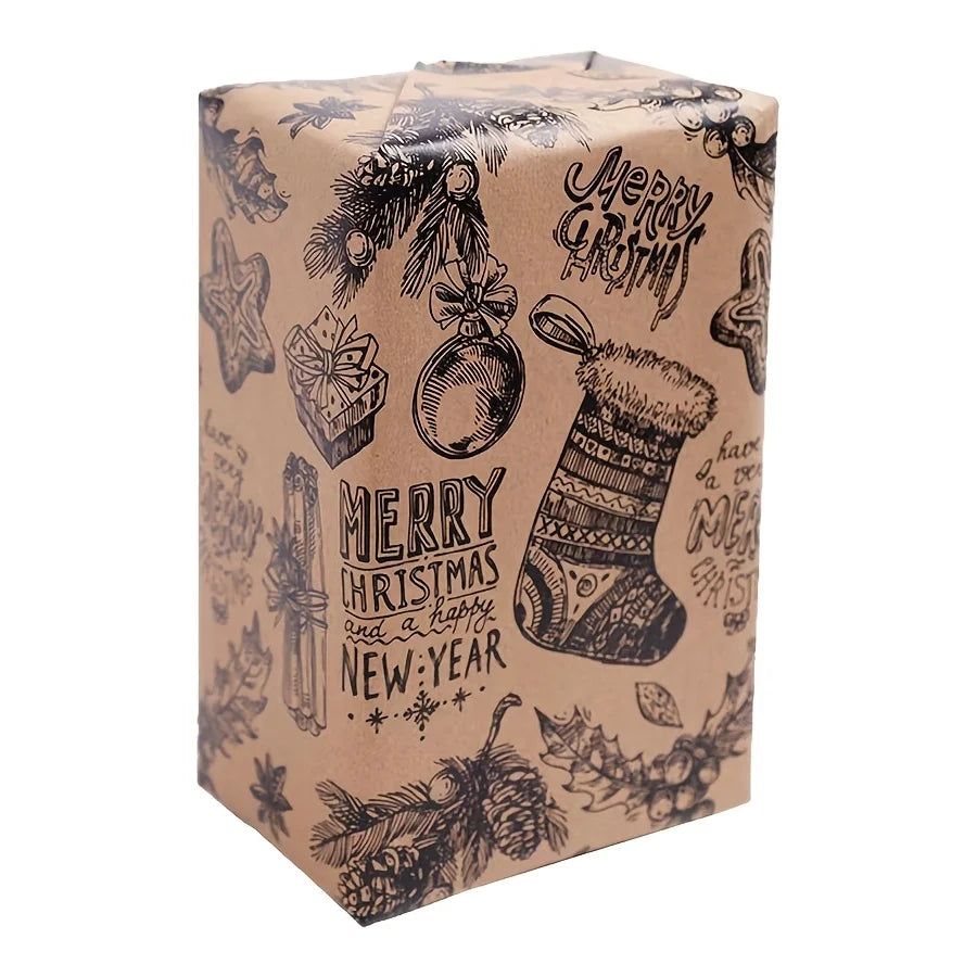 XL Christmas Wrapping Paper | Pine Tree Pattern | Durable Material